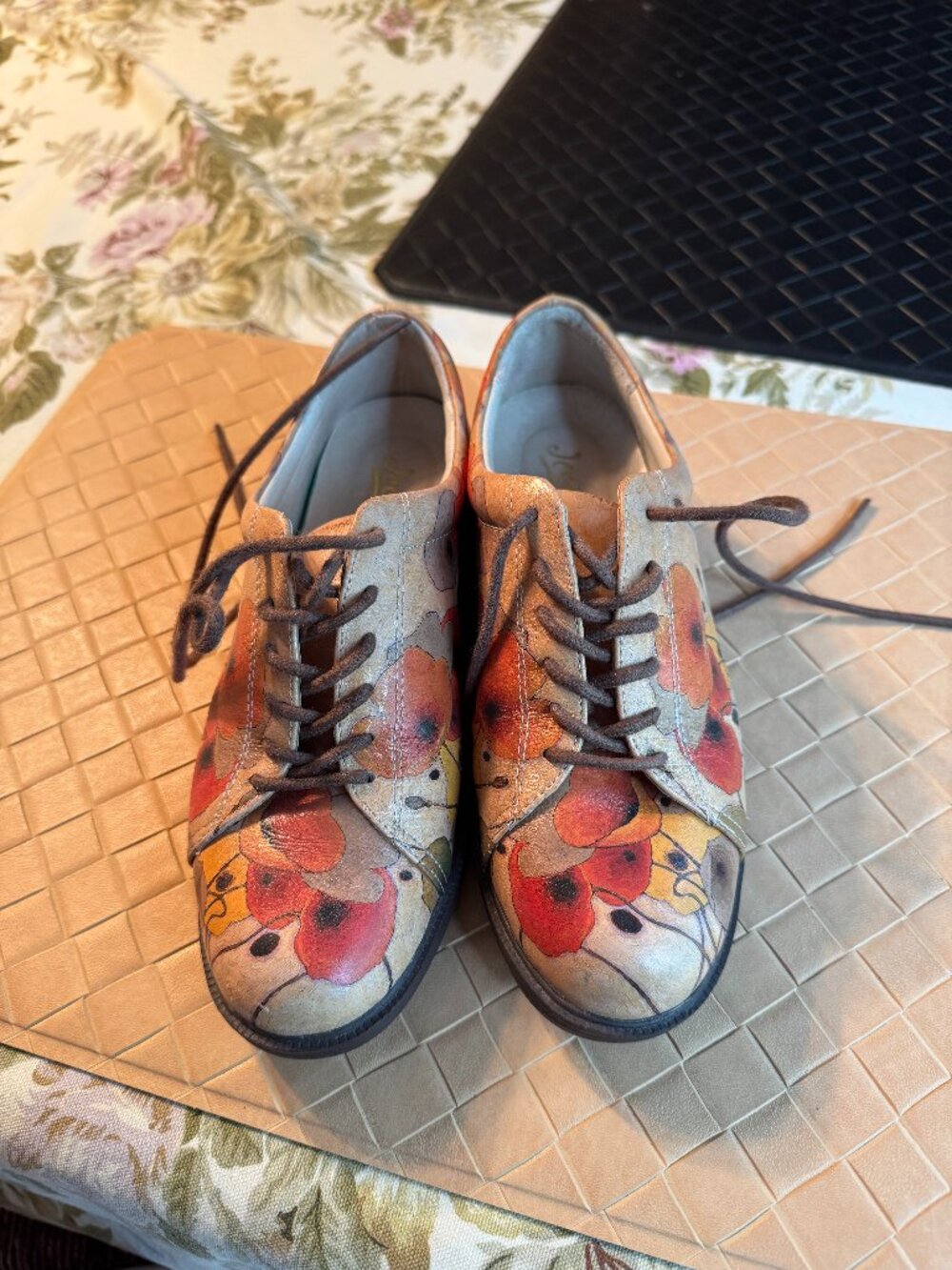 Icon Pumpkin Poppies by Novak Women's Printed Canvas Espadrille Sneaker 6